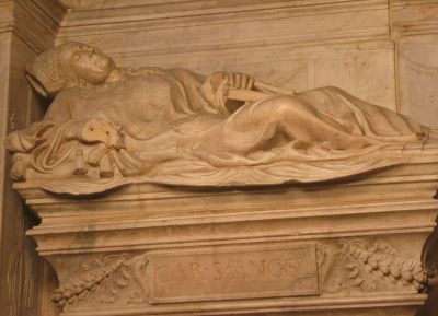 Monumento funebre del Card. Giovanni Michiel, particolare
Il Cardinale giacente di fianco poggiato su un gomito. Il monumento, ritenuto di grande importanza, eseguito nel 1511, viene oggi attribuito allo scultore detto nelle fonti storiche “il Cecilia”
